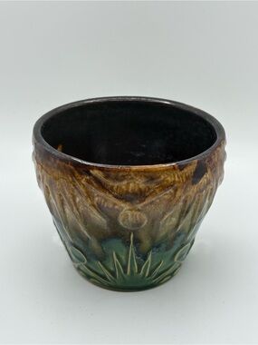 VTG Robinson Ransbottom Pottery USA Jardiniere Sun Moon Pot Planter  4.5” 1400